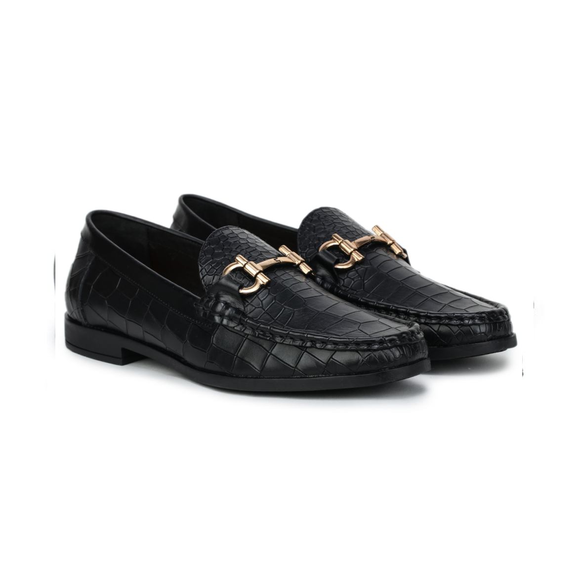 Luxe Textured Loafers - 0840 black1