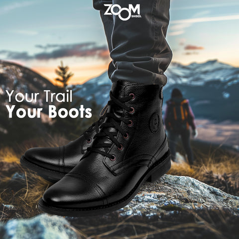 High Ankle Leather Boots for Men D – 4080 | Original Leather Hiking Boots